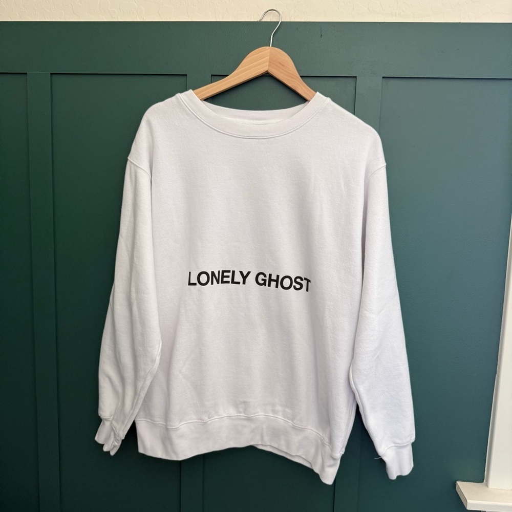 Lonely Ghost White Crewneck Sweater